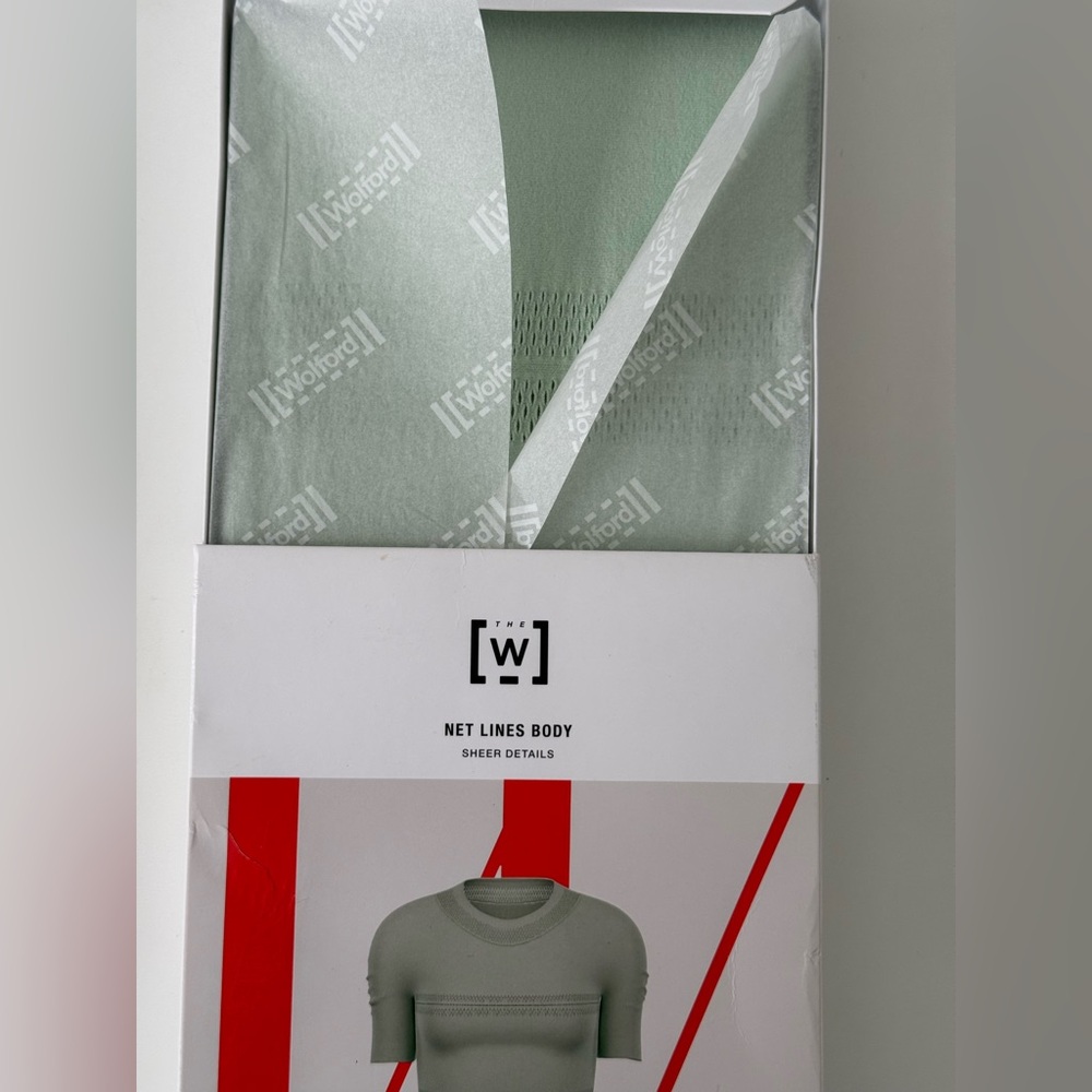 Wolford NWT Net Line Bodysuit - Aqua size XS - Picture 6 of 8